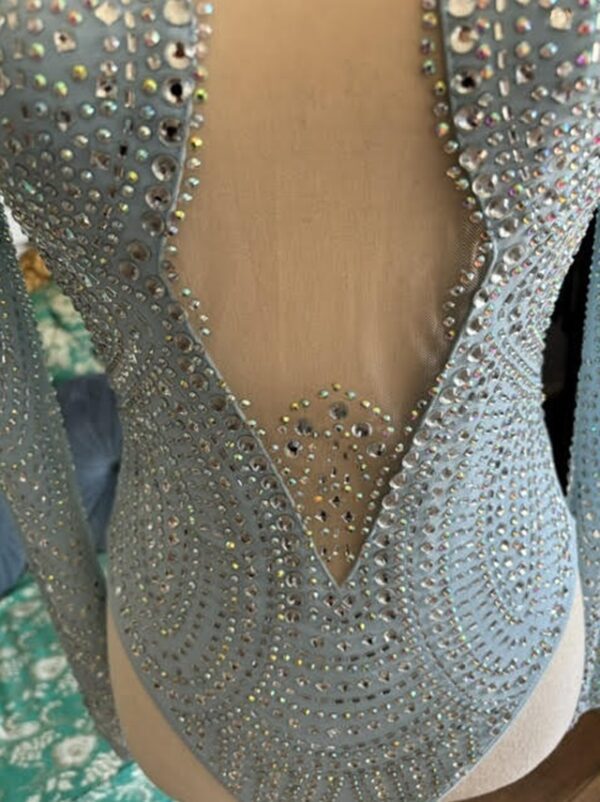 A close up of the back of a dress